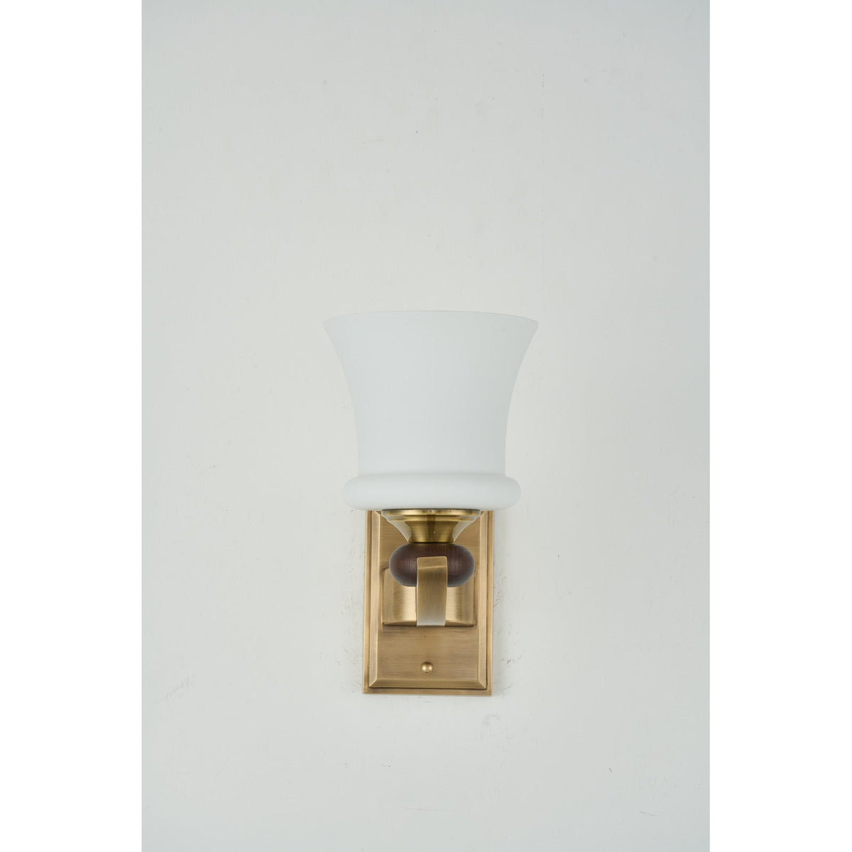 Supplier real photograph of the unlit Brontelle one-light wall sconce complete front view