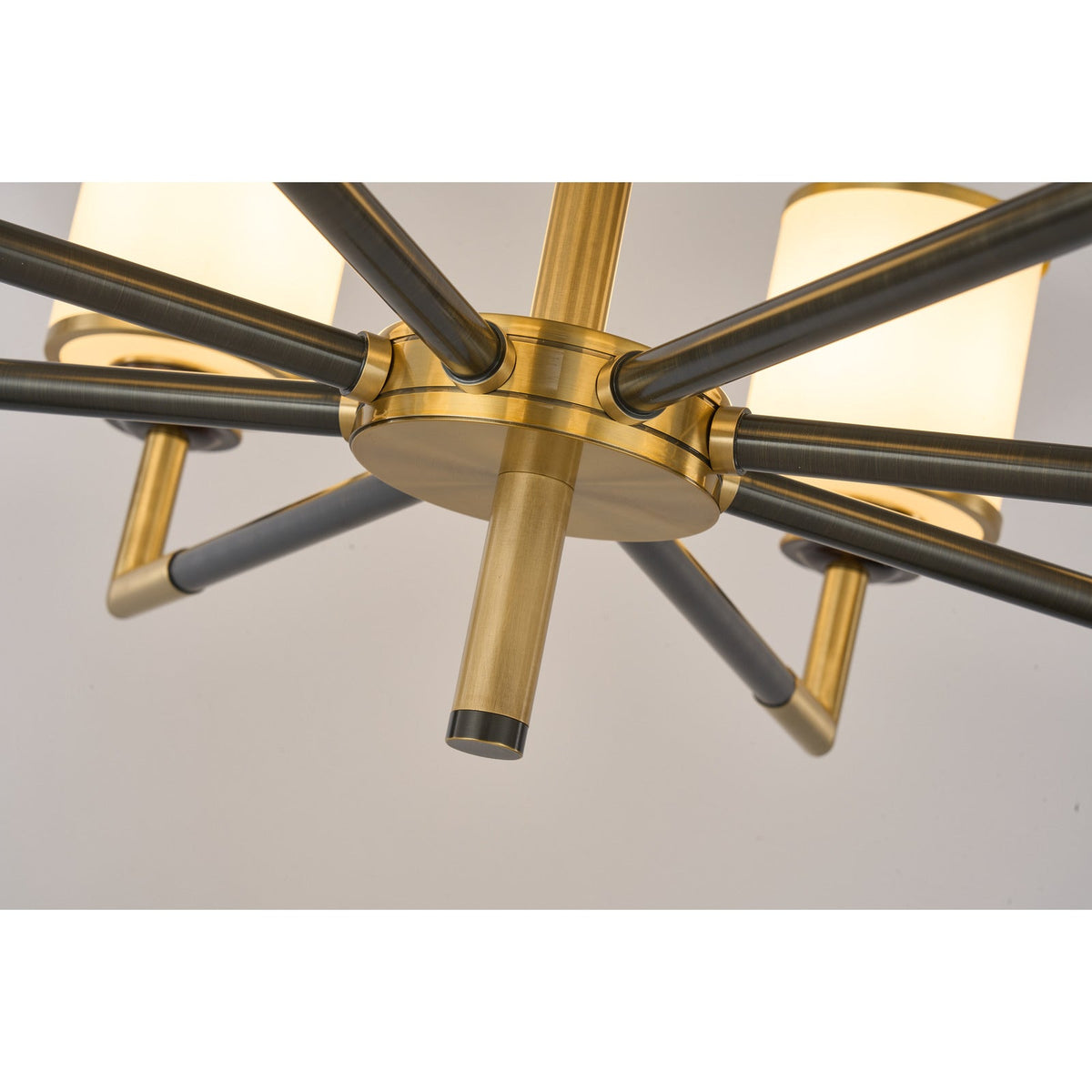 
Orseline Opal Glass, Brass and Ash Wood Linear Chandelier